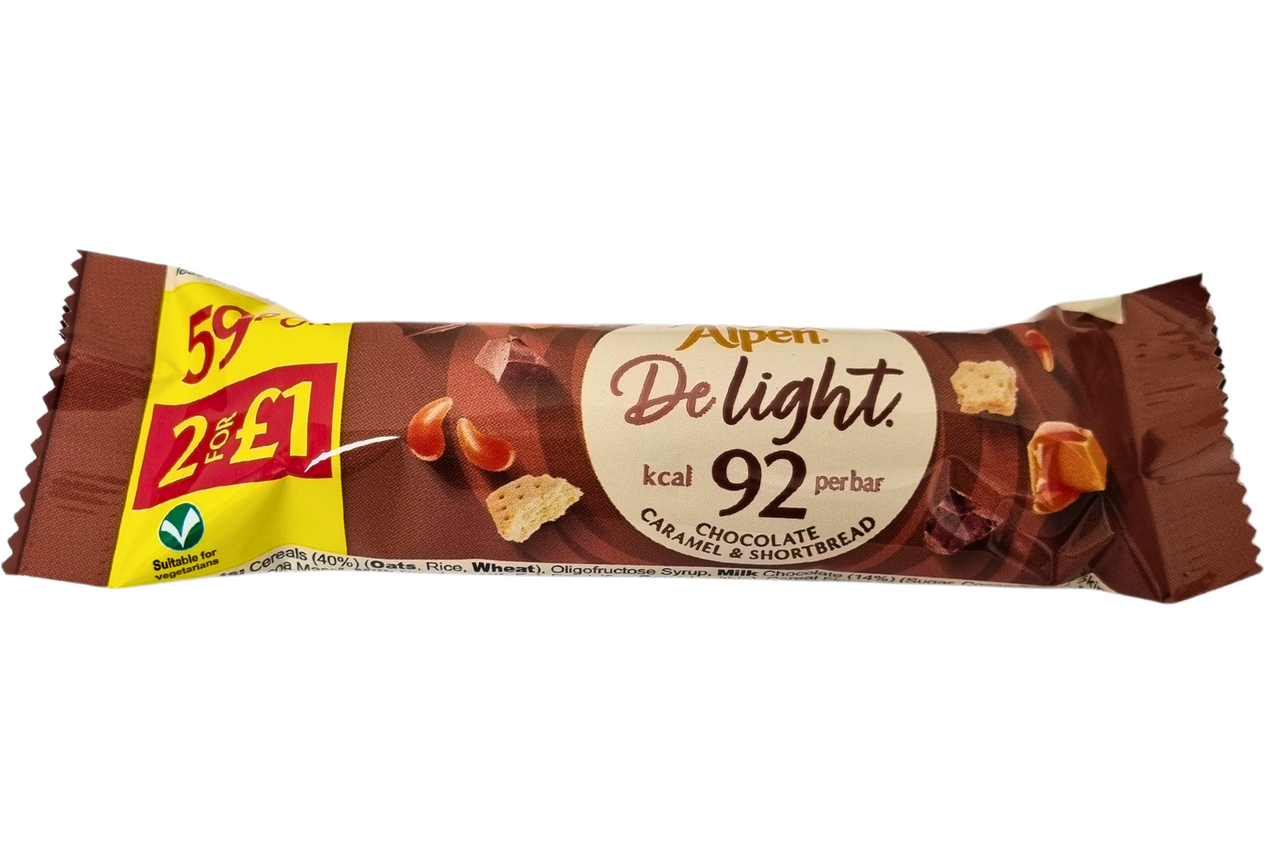 Alpen Delight Chocolate Caramel & Shortbread Cereal Bar 24g